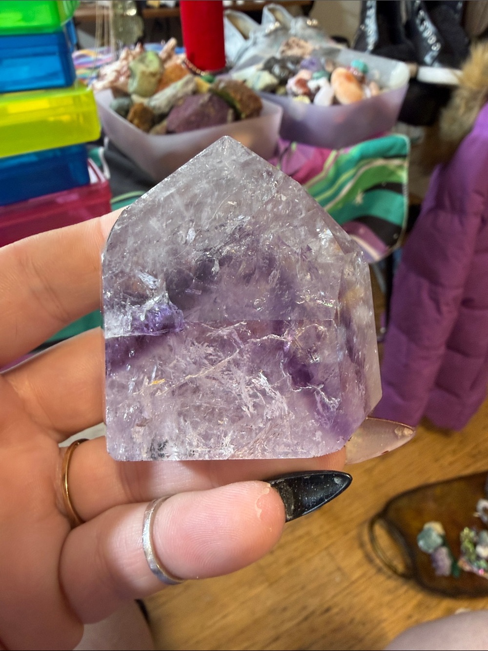 Natural Amethyst Crystal Point - Purple Home Accent